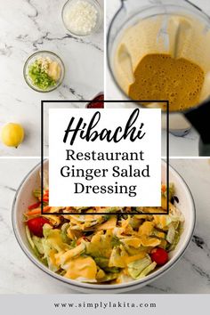 a collage of images showing different types of food in bowls and on the table