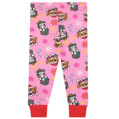 It's Christmas time with the Paw Patrol team! Celebrate the winter holidays with this adorable long sleeve pink pajama set, with contrasting red cuffs and a cute all-over print of Skye, Marshall and Rubble playing with Christmas decorations. Also features an a motif of snowflakes, stars, candy canes and the slogan 'ho ho ho'. The matching pj bottoms have an elasticated waistband for extra comfort, keeping your little pup cozy all through winter! Must-have festive nightwear for your Paw Patrol fan! Paw Patrol Pajamas, Pink Pajama Set, Paw Patrol Christmas, Pajamas For Kids, Pink Pajama, Christmas Pajamas Kids, Pj Bottoms, Pink Pajamas, Candy Canes