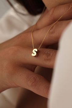 Tiny Letter Necklace, 14K Real Gold Letter Necklace, Dainty initial Letter Necklace, Handmade 14K Gold Letter Necklace, Summer Jewelry, 14K Gold Chain Necklace, Birthday Gift, Christmas Gift, Solid Gold Necklace, Valentine's Day Gift "Material: SOLİD GOLD (No Gold Filled Or No Gold Plated)" "KARAT: 14K (585) "Pendant Length: 11 MM "Pendant Width: 8 MM "Available Gold Color: (Yellow Gold, White Gold, Rose Gold) "The certificate will be sent with the product. ORDER PROCESS * Choose gold color. * C Minimalist Yellow Gold Initial Pendant Necklace, Simple 14k Gold Initial Pendant Necklace, Tan Initial Necklace For Everyday Wear, Everyday Tan Initial Necklace, Minimalist 14k Gold Initial Pendant Necklace, Simple Yellow Gold Initial Pendant Necklace, Necklace Fancy, Mother Days, Initial Letter Necklace