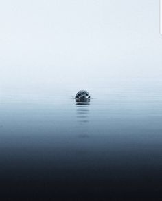 a large body of water with a boat floating on it's side in the distance