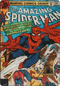 the amazing spider - man comic book is on display