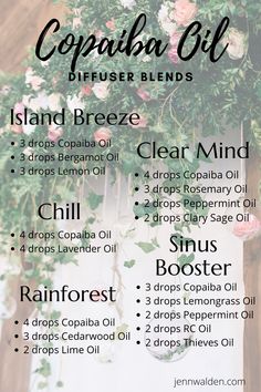 Copaiba Essential Oil Diffuser Blends, Wellness Essential Oil Blend, Copaiba Essential Oil Blend, Copaiba Essential Oil Blends, Copaiba Diffuser Blends, Essential Oil Blends For Diffuser, Essential Oil Recipes Diffuser, Young Living Copaiba, Young Living Diffuser Recipes