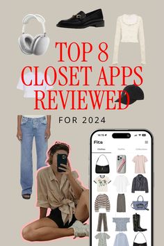 the top 8 closet apps reviewed for 2020, with images of clothes and accessories on display