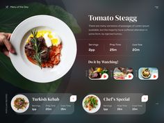 the website is designed to look like a restaurant