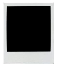 an empty polaroid is shown on a white background