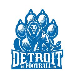 detroit football logo with lions and balloons