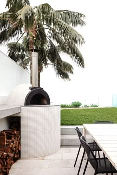 pizza oven in outdoor area with views of the ocean Carport Makeover, Outdoor Dining Spaces, Pink Palette, Pizza Oven Outdoor, Outdoor Pizza, Pizza Ovens