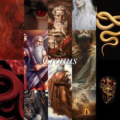 a collage of different images with the words cronus on them and an image of