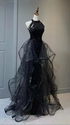 Prom Dresses Sparkle, Black Tulle Prom Dress, Dresses Sparkle, Gaun Abad Pertengahan, Shine Dress, Robes Glamour, Plus Size Vintage Dresses, Dress Wedding Party, Sukienki Plus Size