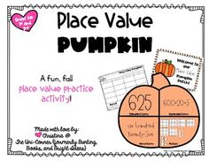 place value pumpkin activity for the fall and halloween season with numbers, words, and pictures