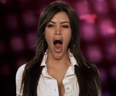 a woman with her mouth open on the show