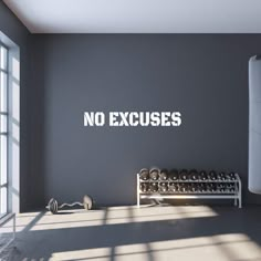 PRICES MAY VARY. FAST AND EASY APPLICATION – Just peel and stick this vinyl decal quote on any clean and smooth surface to quickly add a unique style to your gym, home gym, fitness center or workout room. Our die-cut wall decals with matte finish will give you the look of painted stencils without the hassle or mess. GREAT FOR PAINTED WALLS – All of our home décor stickers are made with the safety of your home or business in mind. You don’t have to worry about these accents damaging your paint as Gym Decorating Ideas, Mini Gym At Home, Mini Gym At Home Ideas, Workout Wall, Workout Room Decor, Dream Home Gym, Mini Gym, Gym Wall Decor, Gym Wall Decal