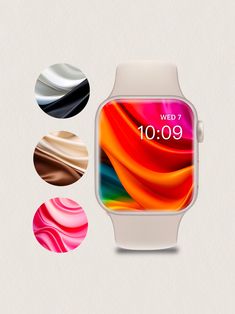 an apple watch with different colors on it