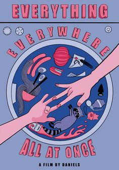 the poster for everything everywhere all at once, featuring hands reaching out to each other