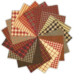 many different plaid patterns are arranged in a circle