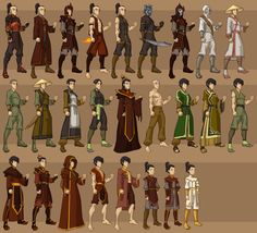 an image of some people in different costumes and outfits for the game avatars, from male to female