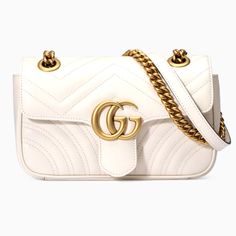 Gucci Marmont Mini Bag In White With Gold Hardware. No Longer Sold In Stores Or Online! This Bag Is In Brand New Condition. Comes With Dustbag And Box. Gucci White Bag, Gucci Marmont Mini Bag, White Gucci Bag, Gucci Marmont Mini, Birkenstock Boston Shearling, Boston Shearling, Gucci Crossbody, Gucci Marmont, Bags Gucci