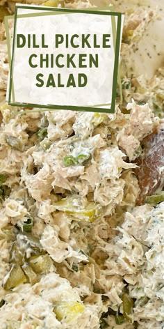 Dill pickle chicken salad recipe Canned Chicken Salad, Dill Pickle Chicken Salad, Pickle Chicken Salad, Canned Chicken Salad Recipe, Dill Pickle Chicken, Pickle Chicken, Salad Low Carb, Low Carb Chicken Salad, Can Chicken Recipes