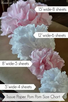 the instructions for how to make tissue paper pom - poms