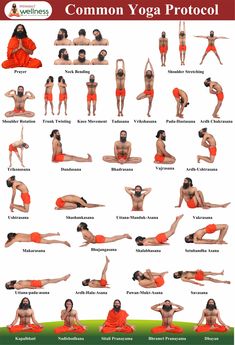 an image of a woman doing yoga poses in different positions, including the legs and arms