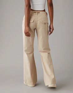 AE Low-Rise Baggy Flare Pant Khaki Aesthetic, Khaki Pants Women, Tan Pants, Flare Pant, Linen Pants Women, Do Better, Cargo Pants Women, Flare Pants, Flare Jeans