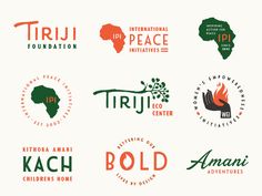 logos designed for the african children's home and international peace center, which is located in south africa