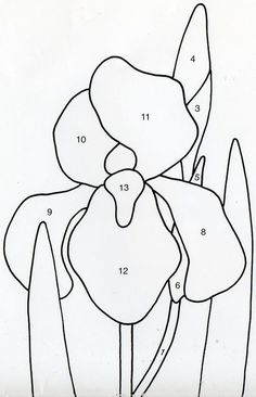 a drawing of a flower with numbers on it