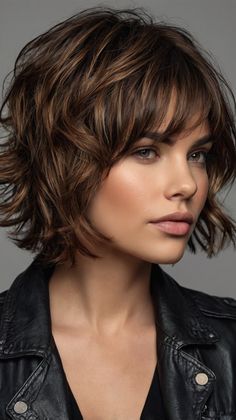 Sleek Short Layered Haircuts Short Haircut For Fine Hair, Layered Short Haircut, "bixie" Haircut 2024 Fine Hair, Short Layered Haircuts For Women, Short Curly Cuts, Layered Haircuts For Women, Lasting Curls, Layered Short, Trendy Bob Hairstyles