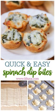 quick and easy spinach appetizers with cheese on top are the perfect appetizer for any meal