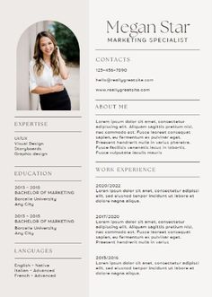 a professional resume template with an image on the front and back cover, in white