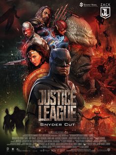 justice league movie poster with the characters