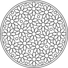 a circular design with circles in the middle and dots at the center, on a white background