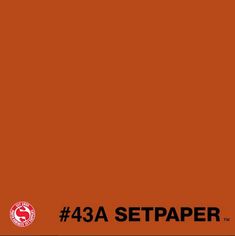 an orange background with the words 43a setapper, on it's left side