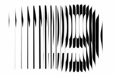 the letters b are made up of black and white lines