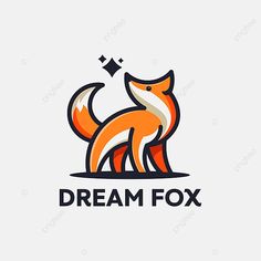 an orange fox logo with the words dream fox on it's chest and tail