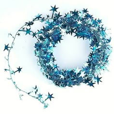 blue and white stars are arranged in the shape of a circle on a white background