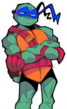 a drawing of a teenage mutant with his arms crossed