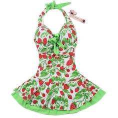 Women Strawberry Swim Dress, Cute Strawberry Print Halter Swimsuit, Strawberry Halter One Piece Swimsuit,strawberry BikiniMaterial:blendedStyle:cuteFeatures:Blue ,greenColor:as pictureSize(cm):s,M,L,XL ,2XL 1inch=2.54cmS:bust 70AB,recommended weight 35kg-40kg&ltp&gtM:bust:70ABC,recommended weight:40kg-50kg&lt/p&gt&ltbr/&gt&ltp&gtL:bust:75ABC,recommended weight:50kg-57kg&lt/p&gt&ltbr/&gt&ltp&gtXL:bust:80ABC，recommended weight:57kg-64kg&lt/p&gt&ltbr/&gt&ltp&gt2XL:bust:80C90AB，recommended weight:65 Green Strawberry, Halter Swimsuit, Halter One Piece Swimsuit, Cute Strawberry, Women Halter, Swim Suits