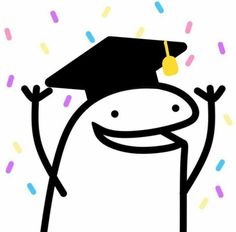 a black and white drawing of a person wearing a graduation cap