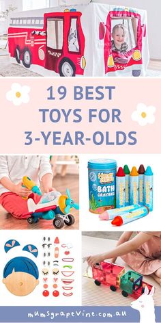 19 best toys for 3-year-olds From cubby houses and toddler swings to magical play tents, find the best toys for 3 year old boys and girls with our handy list of gifts for kids. #toysfor3yearold #christmasgiftideas #toysfor3yearoldboys #toysfor3yearoldgirls #giftideasforkids #mumsgrapevine