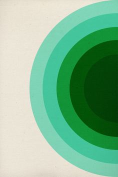 an abstract green and white background with circles in the center, including one blue circle