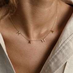 M A M A ∙ L E T T E R ∙ N E C K L A C E * Material: High Quality Solid 925 Sterling Silver * Finish: Sterling Silver ∙ 18K Gold ∙ Rose Gold * Featuring 7mm Letter Charms and Adjustable 16 - 18 Inches Dainty Cable Chain. H O W ��∙ T O ∙ O R D E R * Select your finish in the drop down menu. Design is available in 3 colors: 18k Gold, Rose Gold and Sterling Silver. O T H E R ∙ I N F O R M A T I O N * All items are nicely packaged ready to gift in elegant jewelry boxes. * If you can't find the informat Letters Necklace, Letter Necklace Silver, Mama Necklace, Letter Pendant Necklace, Mothers Necklace, Mom Necklace, Letter Pendants, Letter Necklace, Fashion Accessories Jewelry