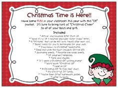 a christmas time is here poem with elf's hat