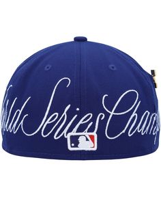 Celebrate your favorite Mlb squad's accolades with this Los Angeles Dodgers Historic World Series Champions 59FIFTY hat from New Era. It features a structured construction, flat bill and fitted design to give you an elevated look. Plus, the striking Los Angeles Dodgers embroidery on the crown and rear panels as well as the commemorative World Series Champions patch show off your timeless fandom and love for the squad. Swag Hats, Custom Fitted Hats, Fitted Baseball Caps, Flat Bill Hats, 59fifty Hats, New Era Hats, Graphic Design Images, Men Stylish Dress, New Era Cap