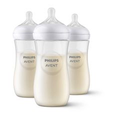 three bottles with the names philipss avent on them, and one is empty