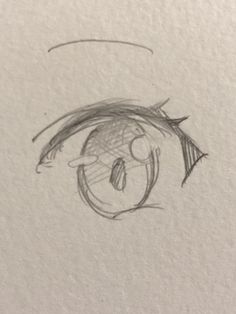 a drawing of an eye with long eyelashes