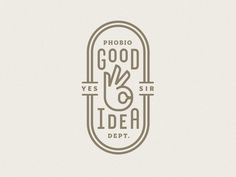 the logo for an artisan shop called good idea dept, which has been designed by graphic