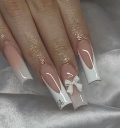 French Tip Nail Designs, Long Acrylic Nail Designs, White Acrylic Nails, Simple Acrylic Nails, French Tip Acrylic Nails, French Acrylic Nails, Long Acrylic Nails Coffin, Acrylic Nails Coffin Pink