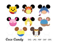 mickey mouse ears and other disney characters