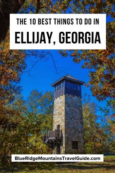 the top things to do in ellijay, georgia with text overlay